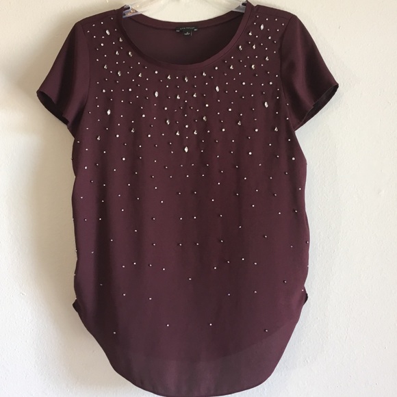 Ann Taylor Tops - Ann Taylor Embellished Blouse Pearls Diamond Top
